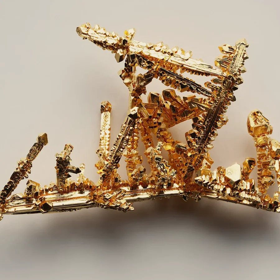 Pure gold crystals