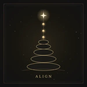 Align: balanced stones beneath a column of light